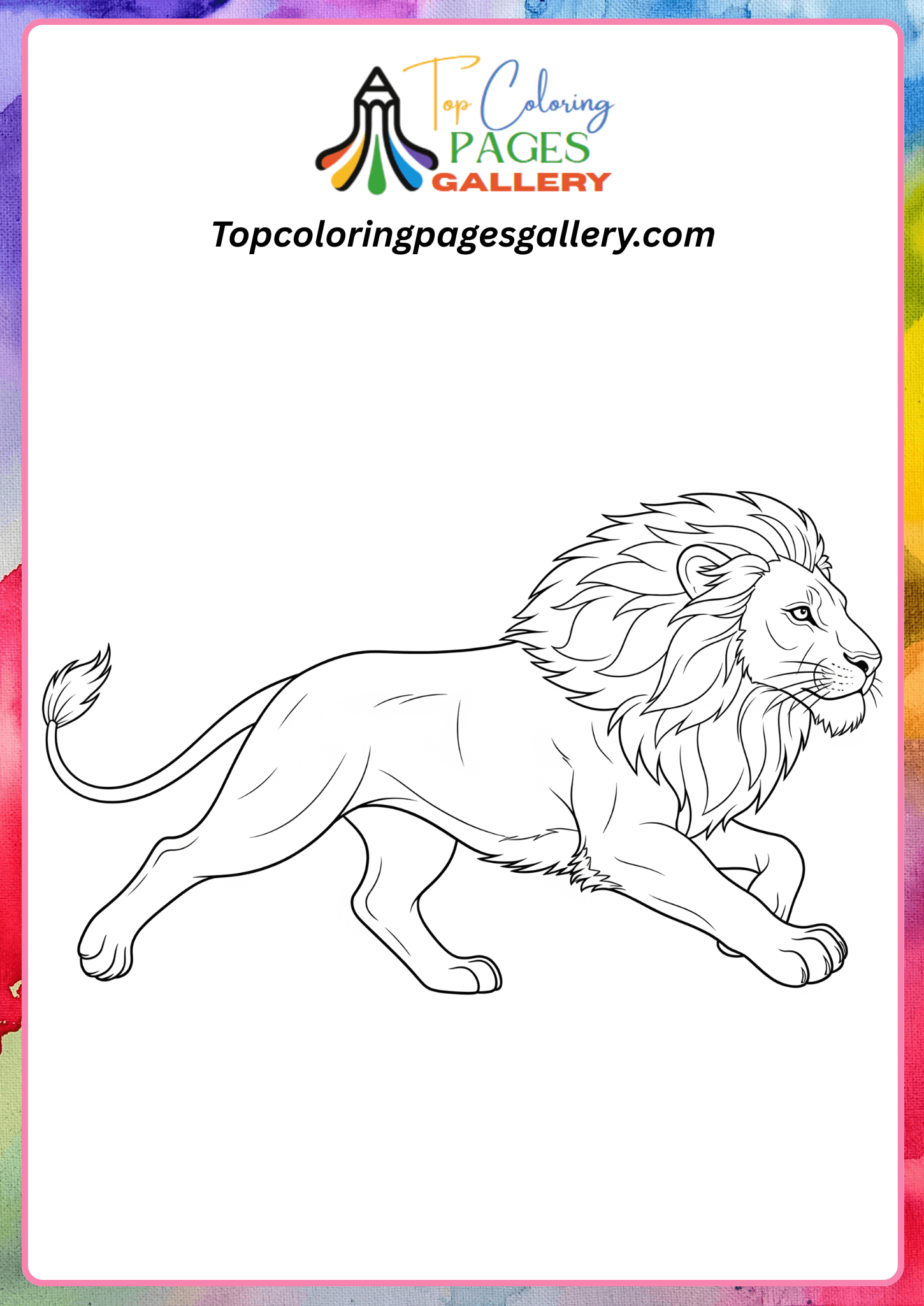 running lion coloring sheets