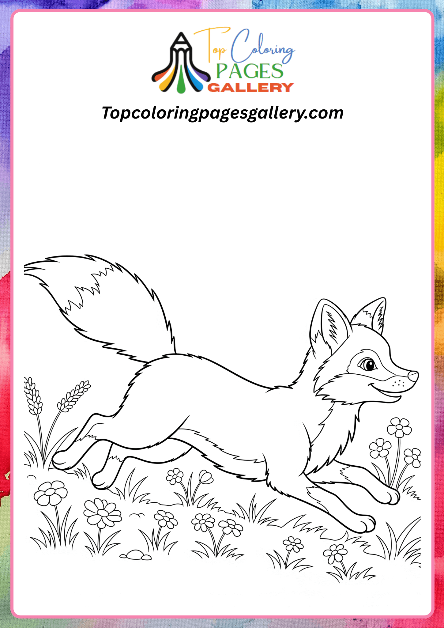running fox coloring page