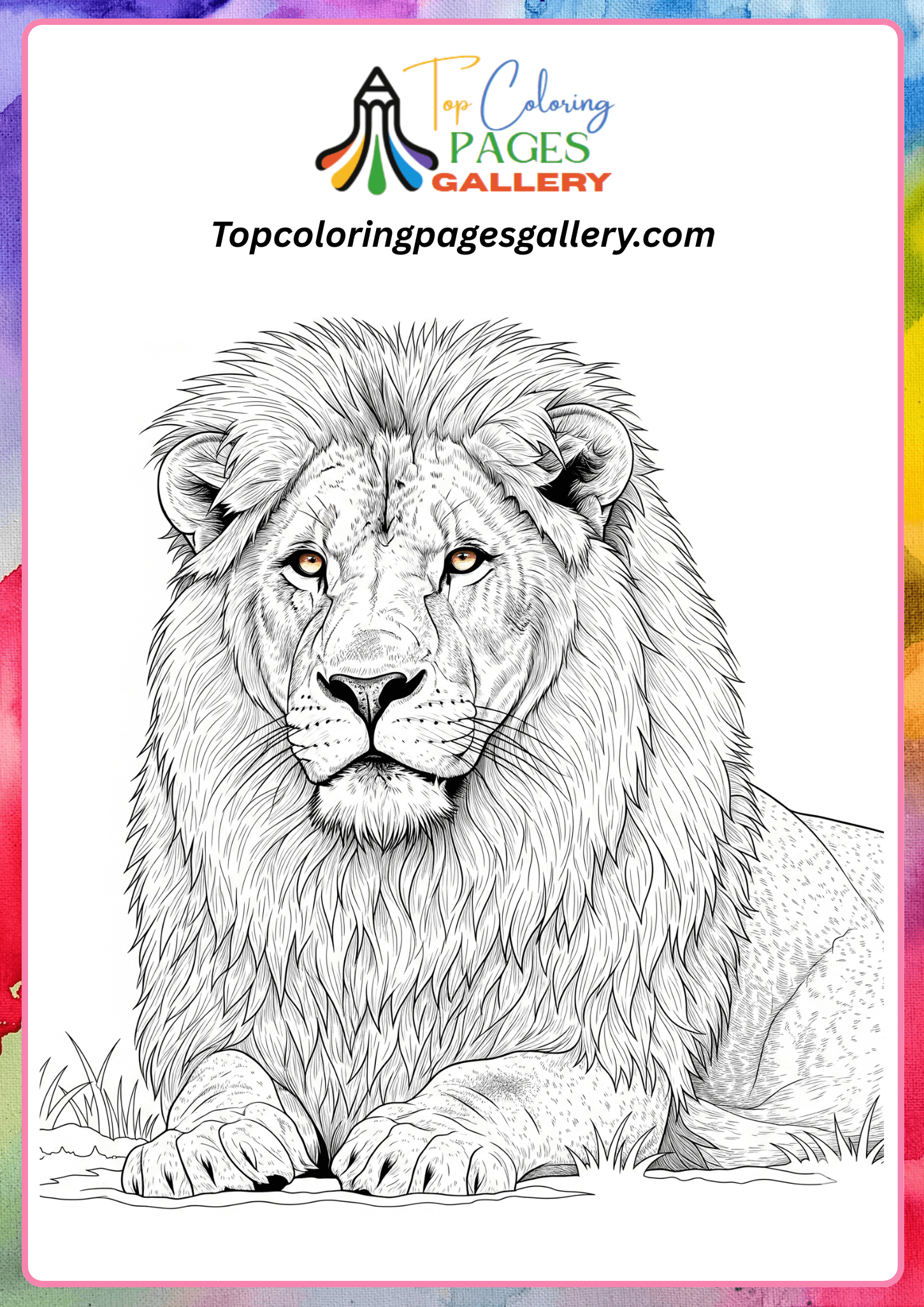 real lion coloring page