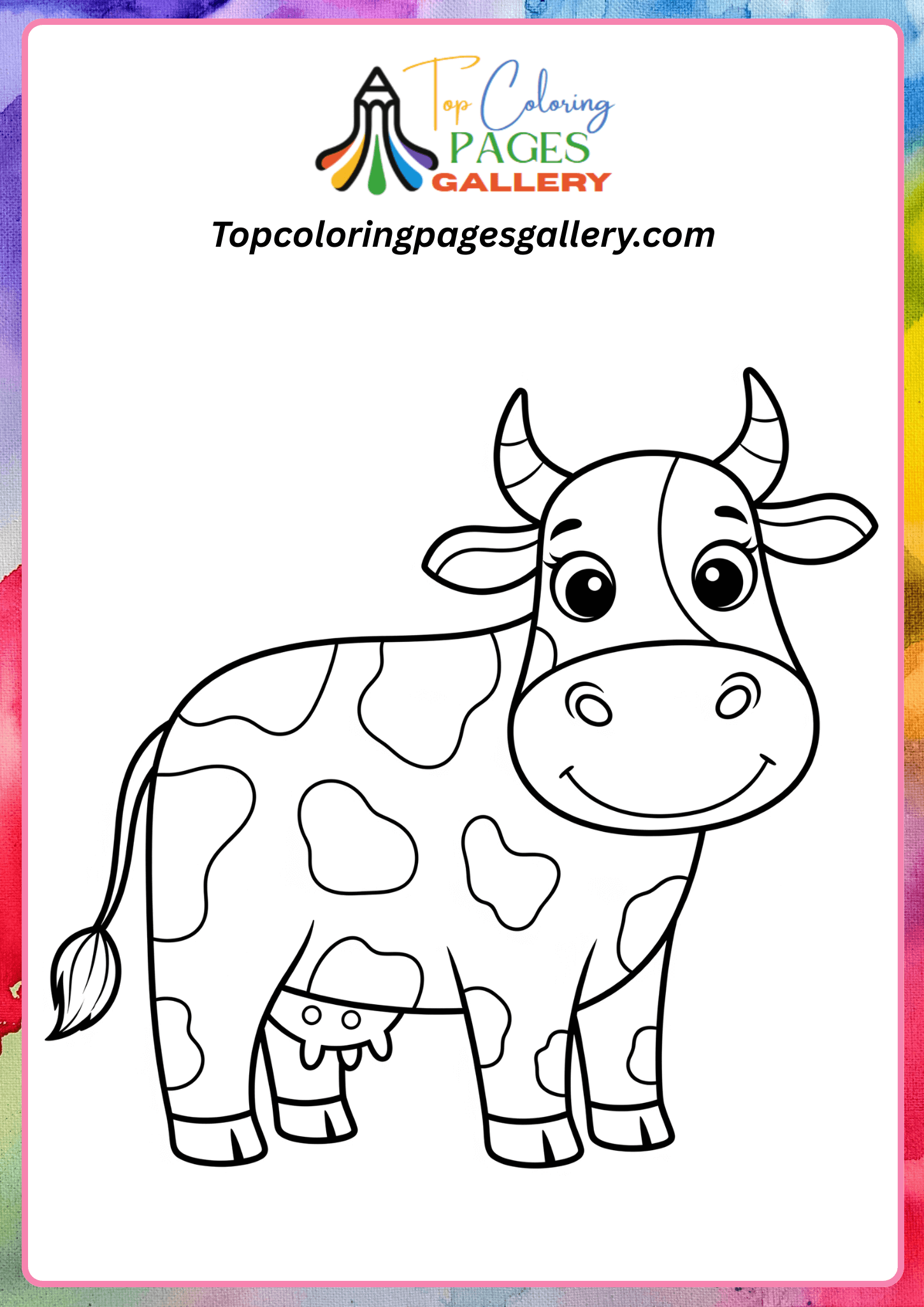 cow coloring page toddler