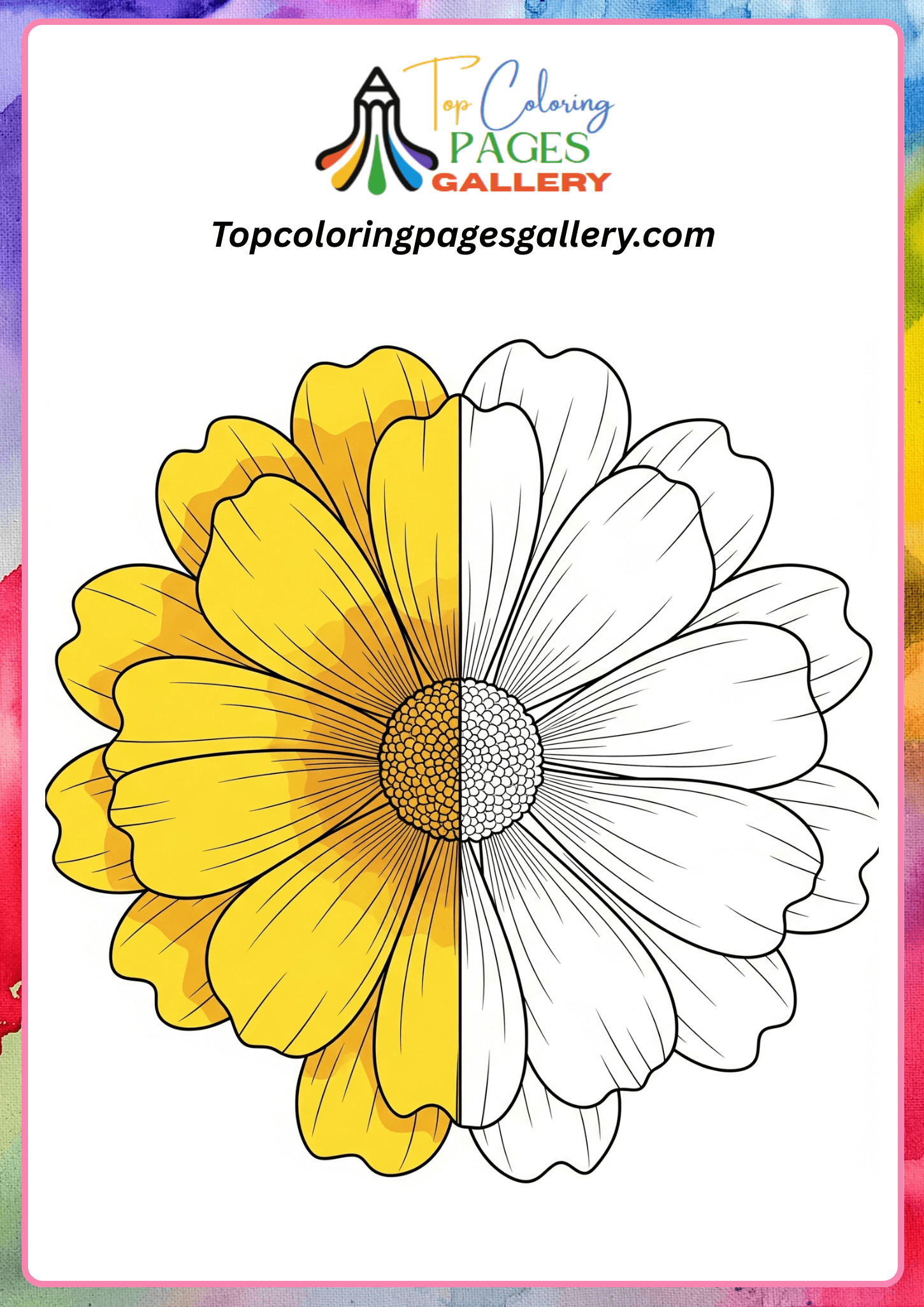 flower coloring page printable