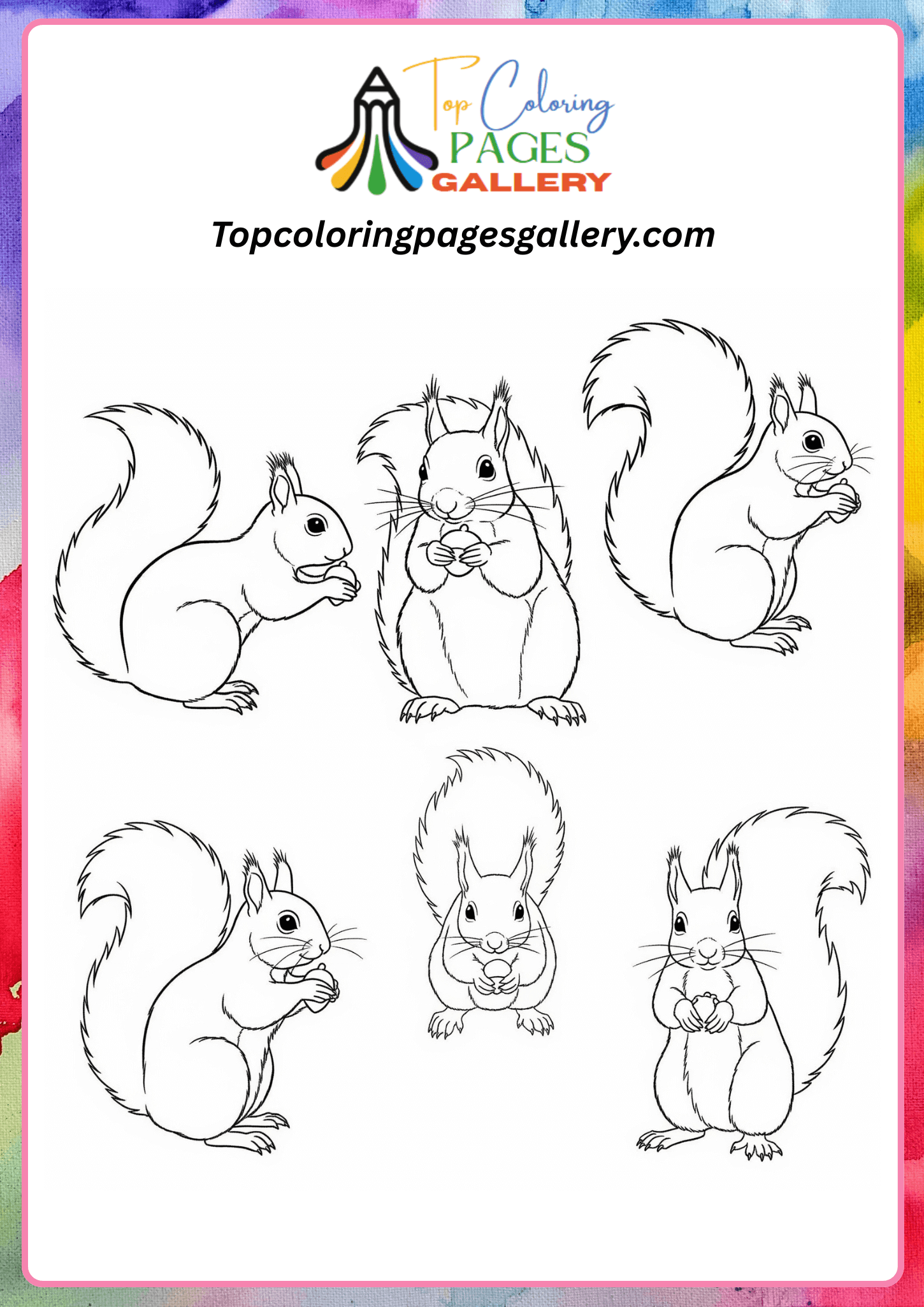 Squirrel eating coloring