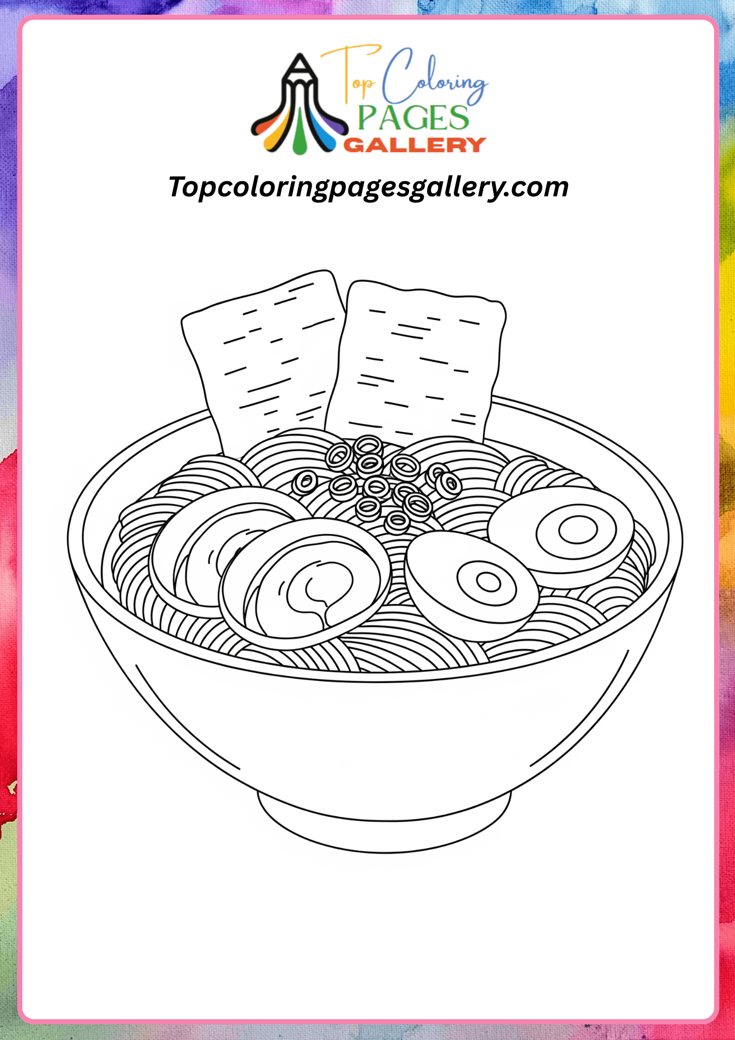 Printable ramen coloring sheets