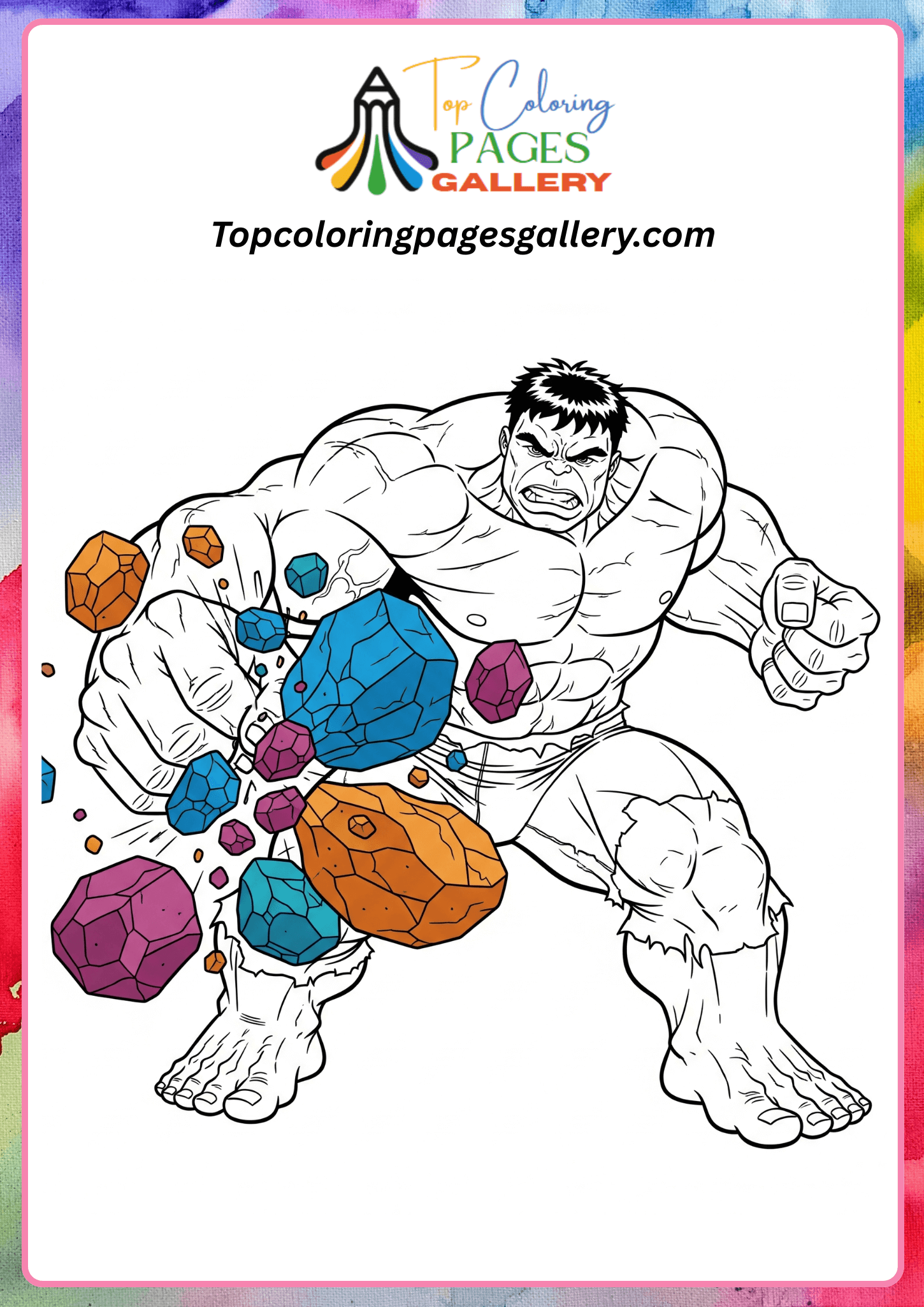 hulk broken stone coloring page