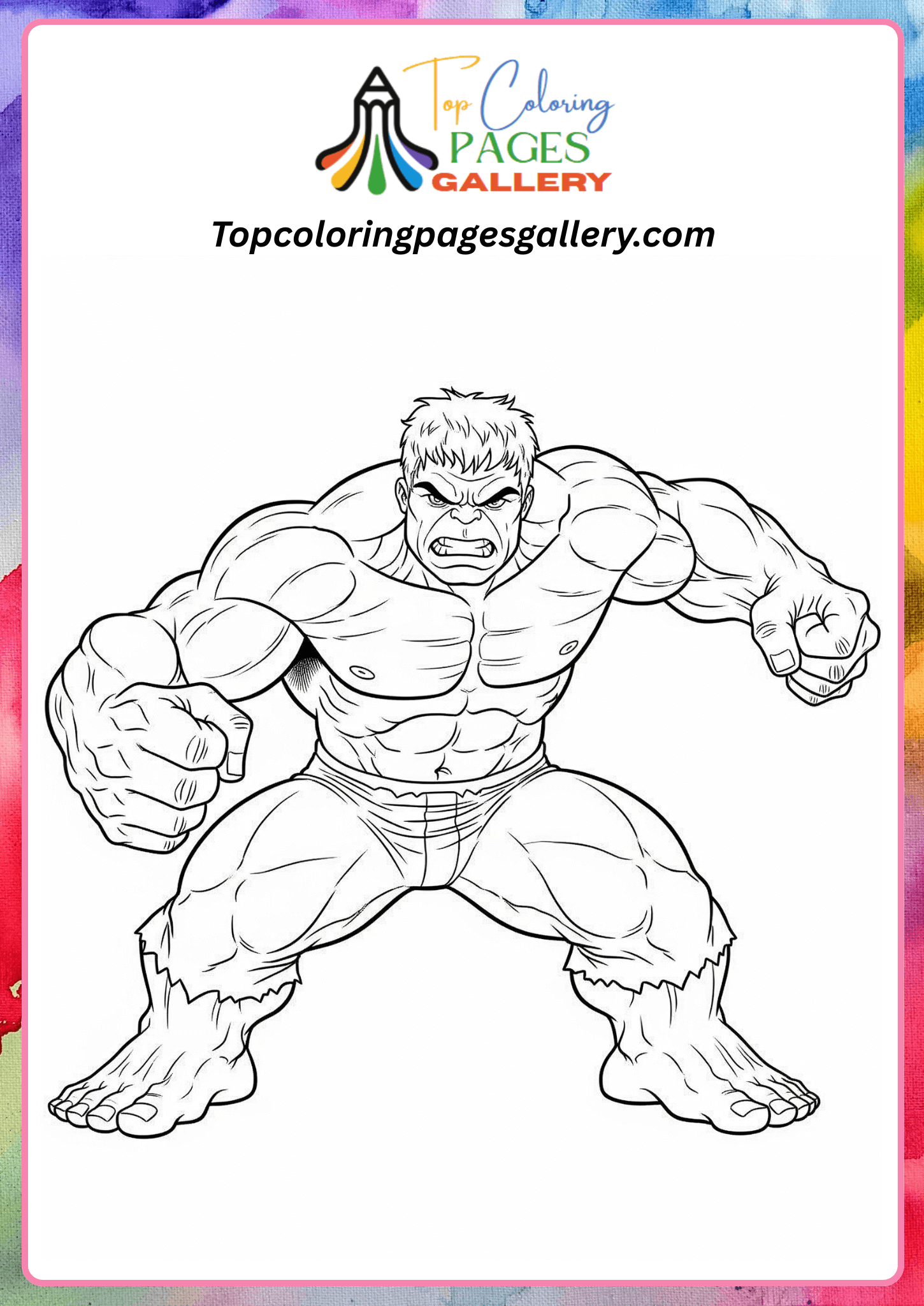 Hulk Coloring page PDF