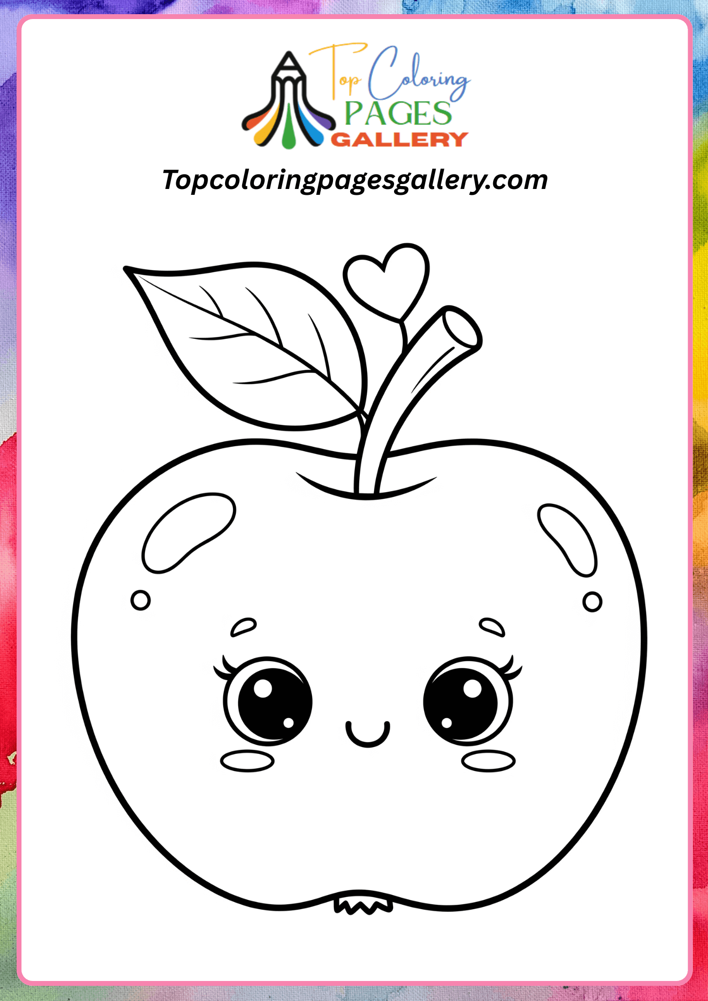cute apple coloring page