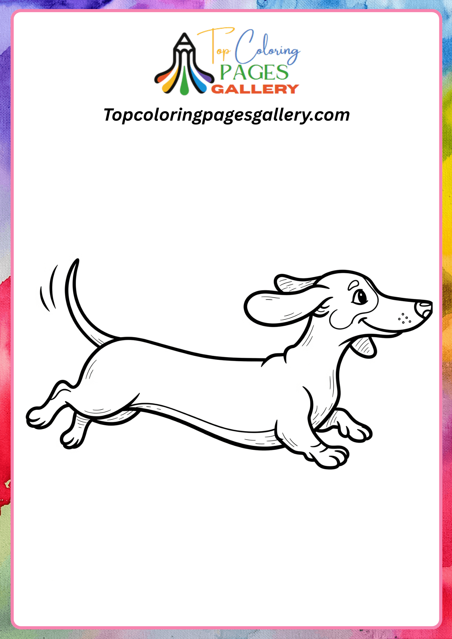 running dachshund coloring page