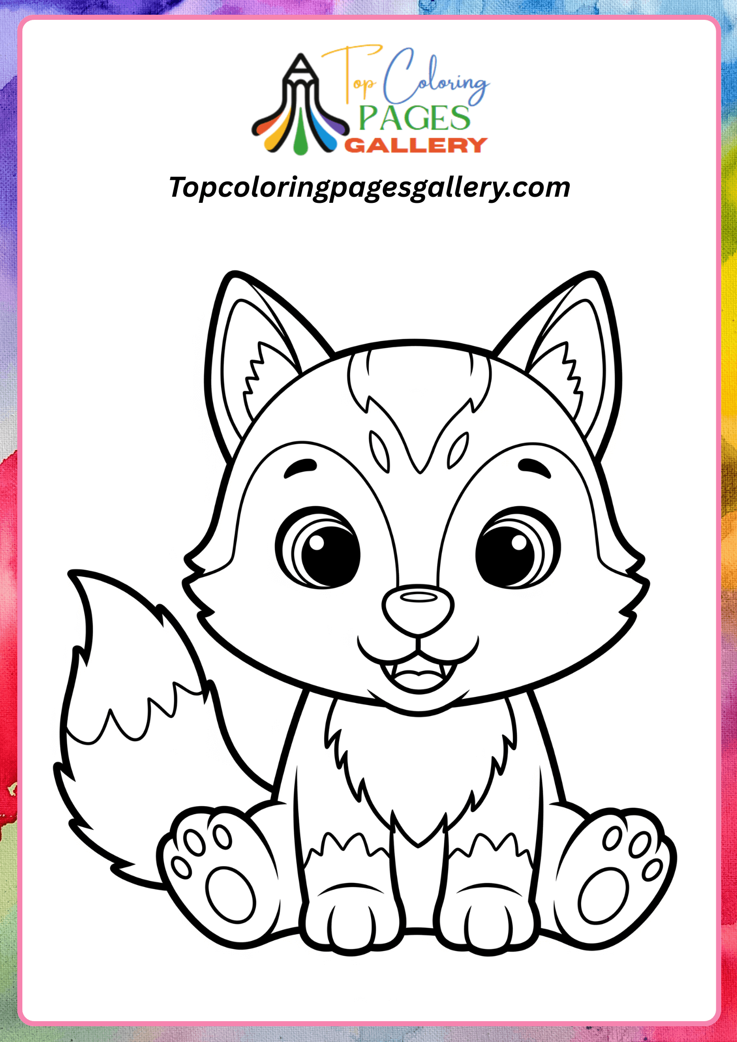 cute wolf coloring page