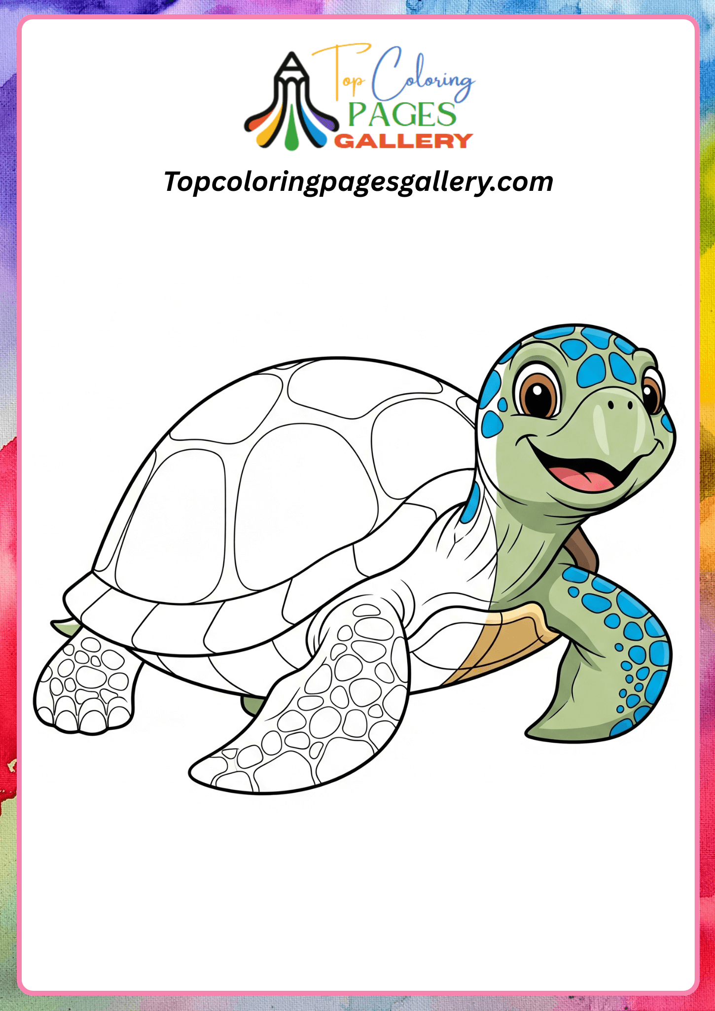 Real turtle coloring page