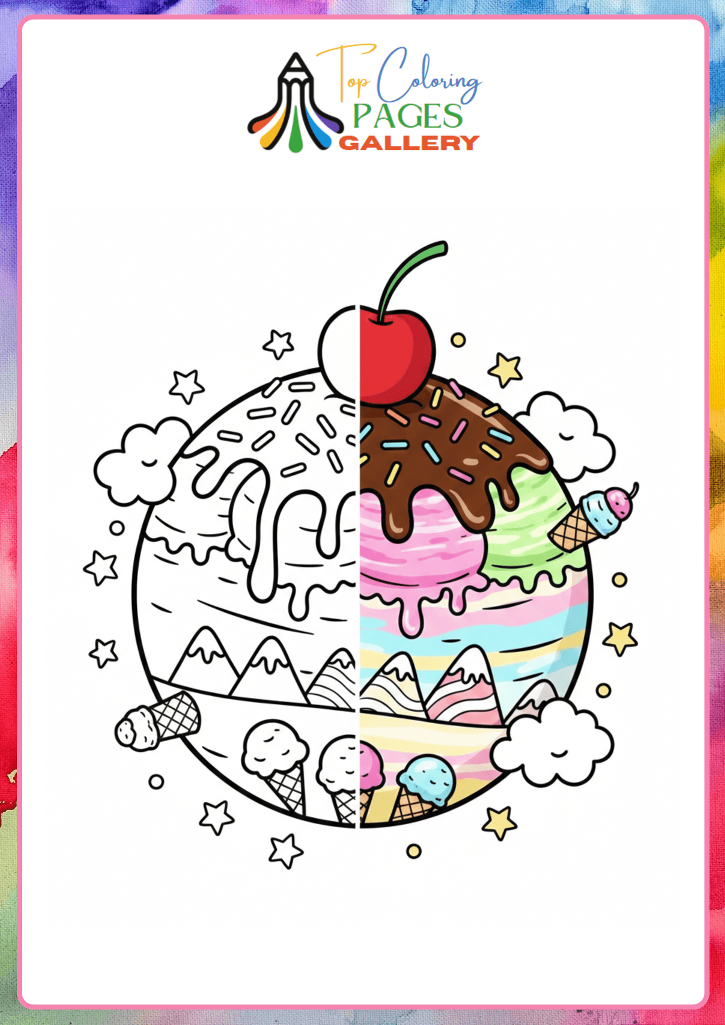 icecream planet coloring sheet