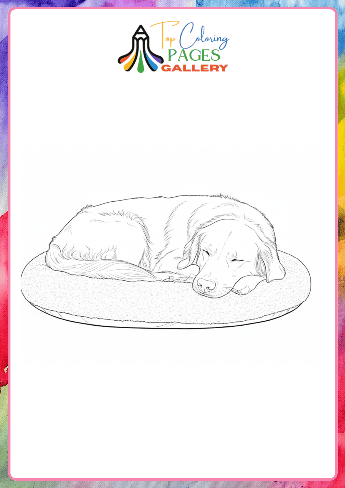 dog sleeping coloring pdf