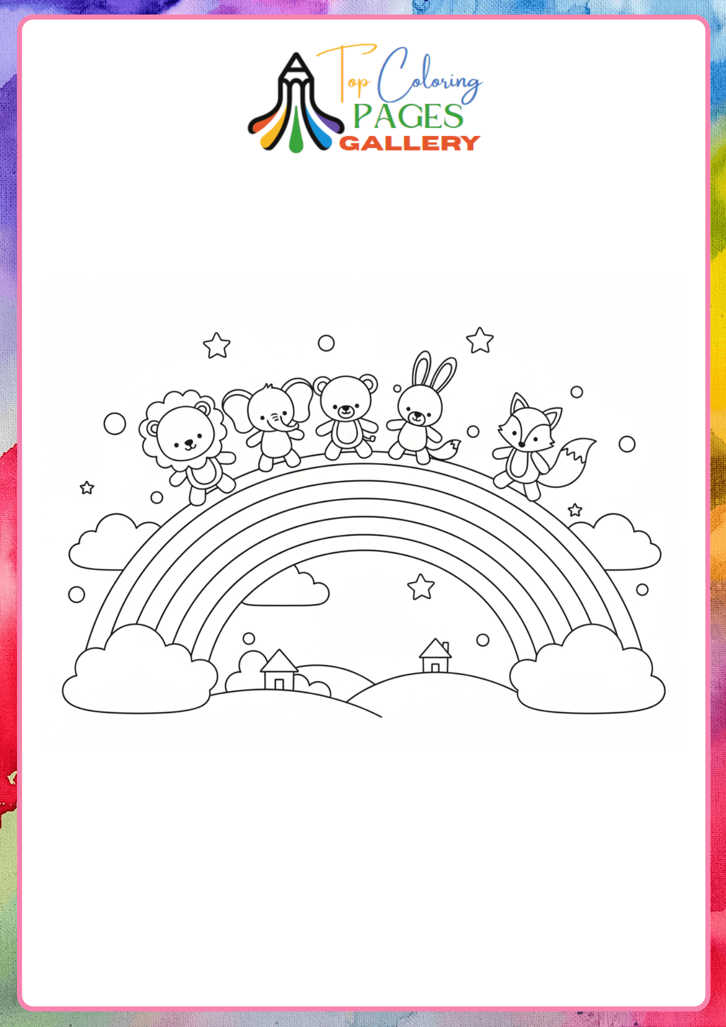 cartoon rainbow coloring pdf
