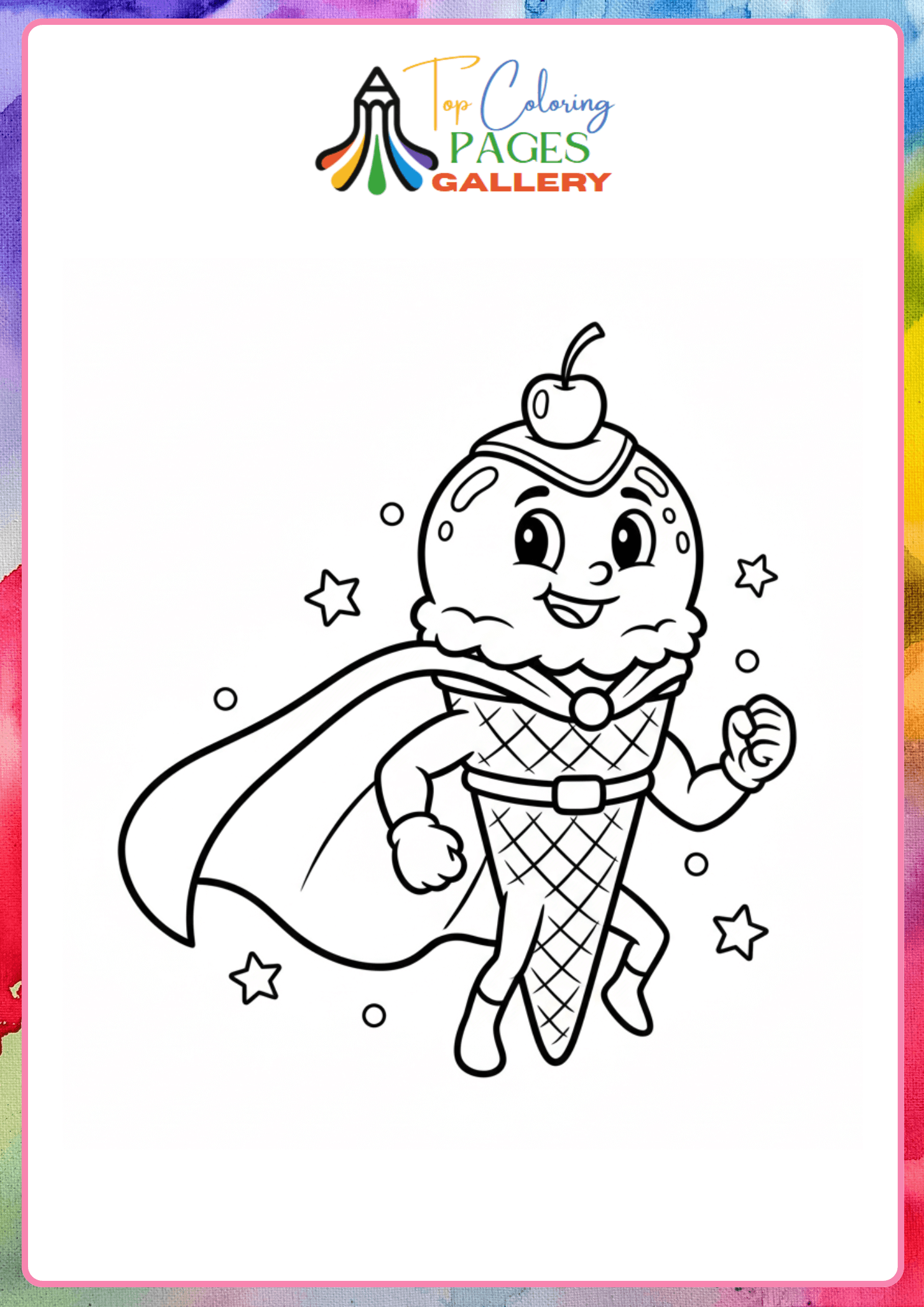 icecream super hero coloring pdf