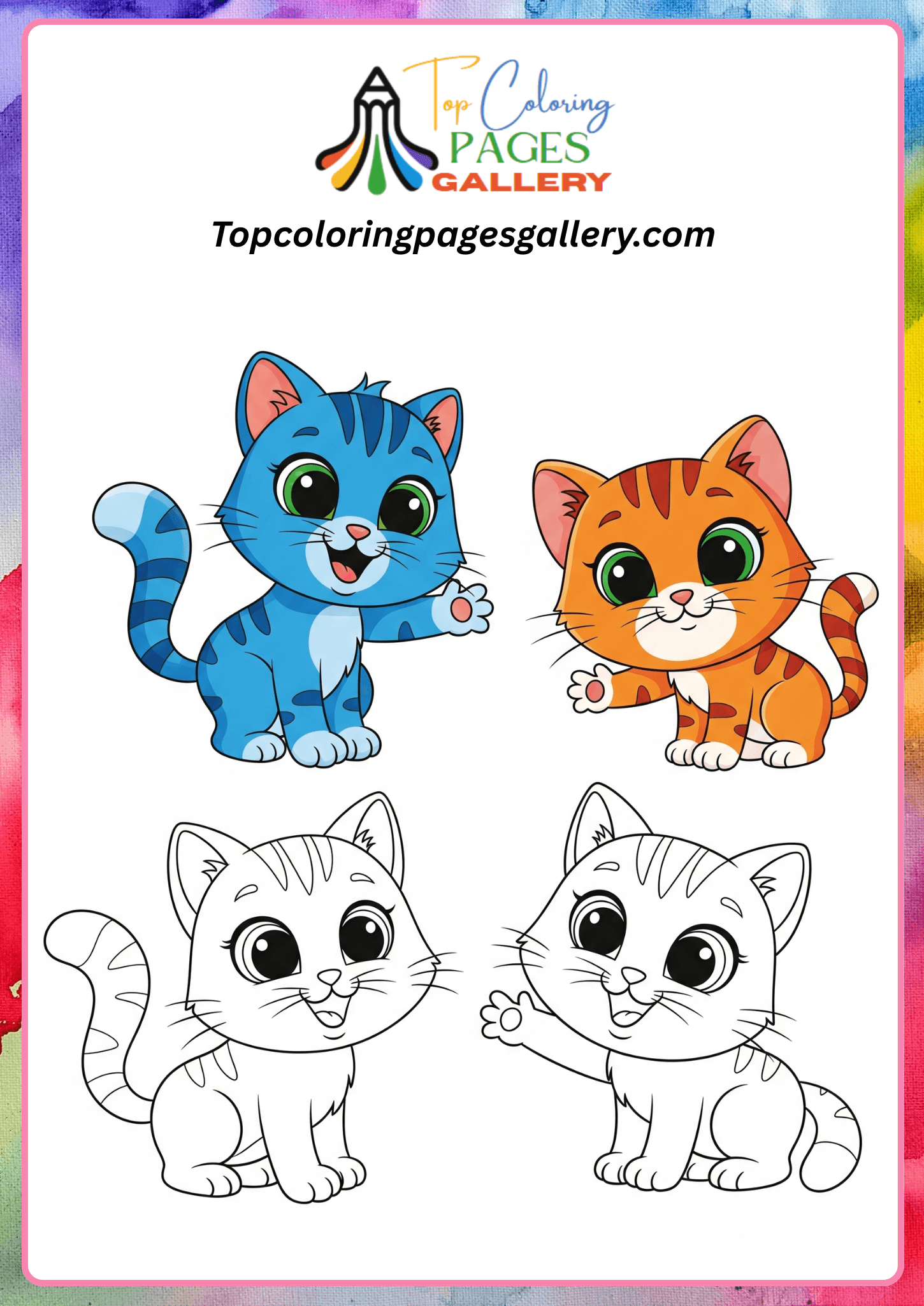 cute cat coloring for kids