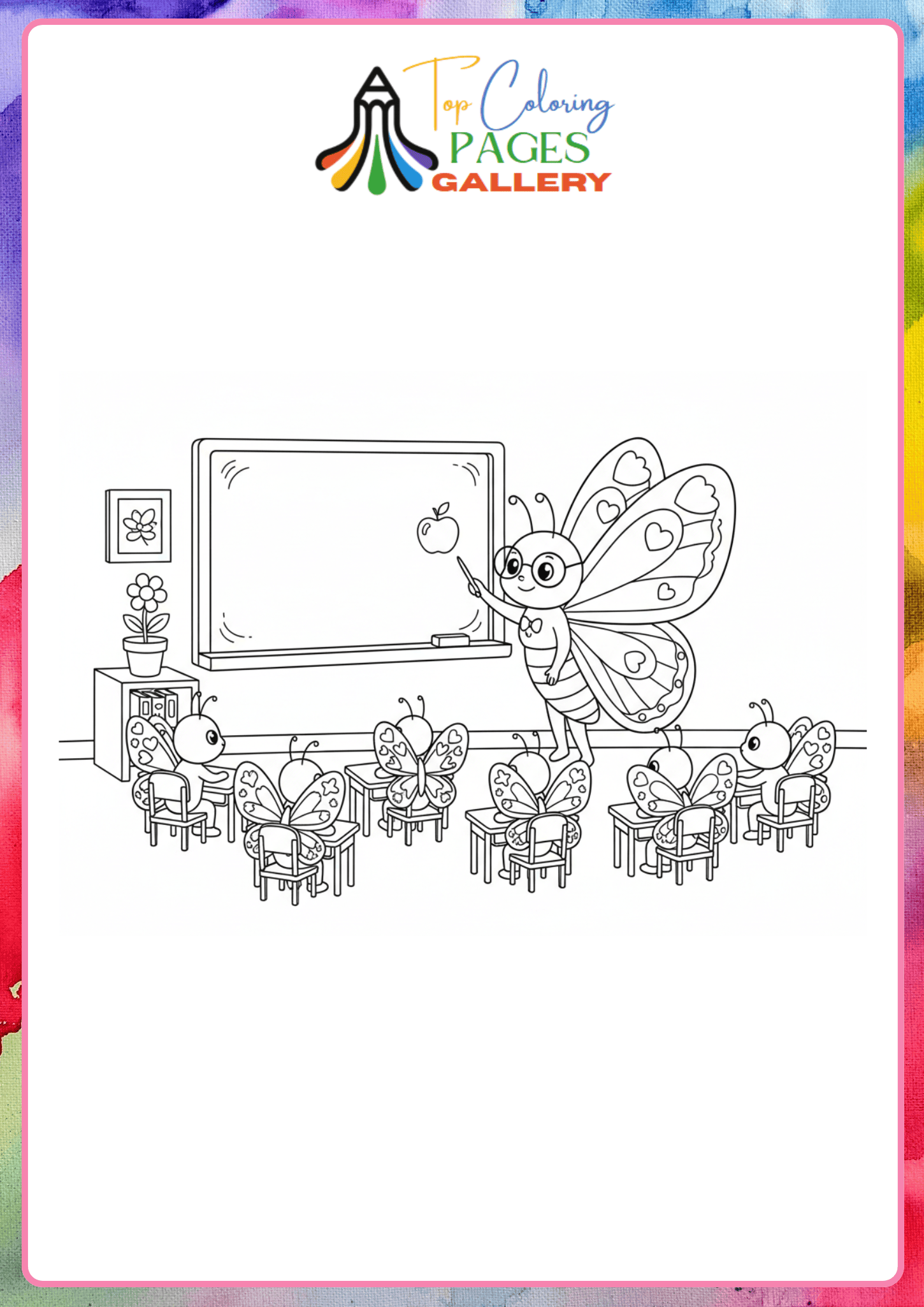 Cute butterfly teaching coloring pdf
