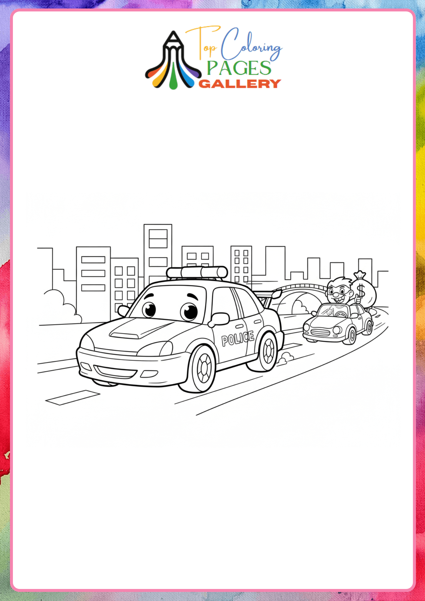 police Car Coloring Sheet