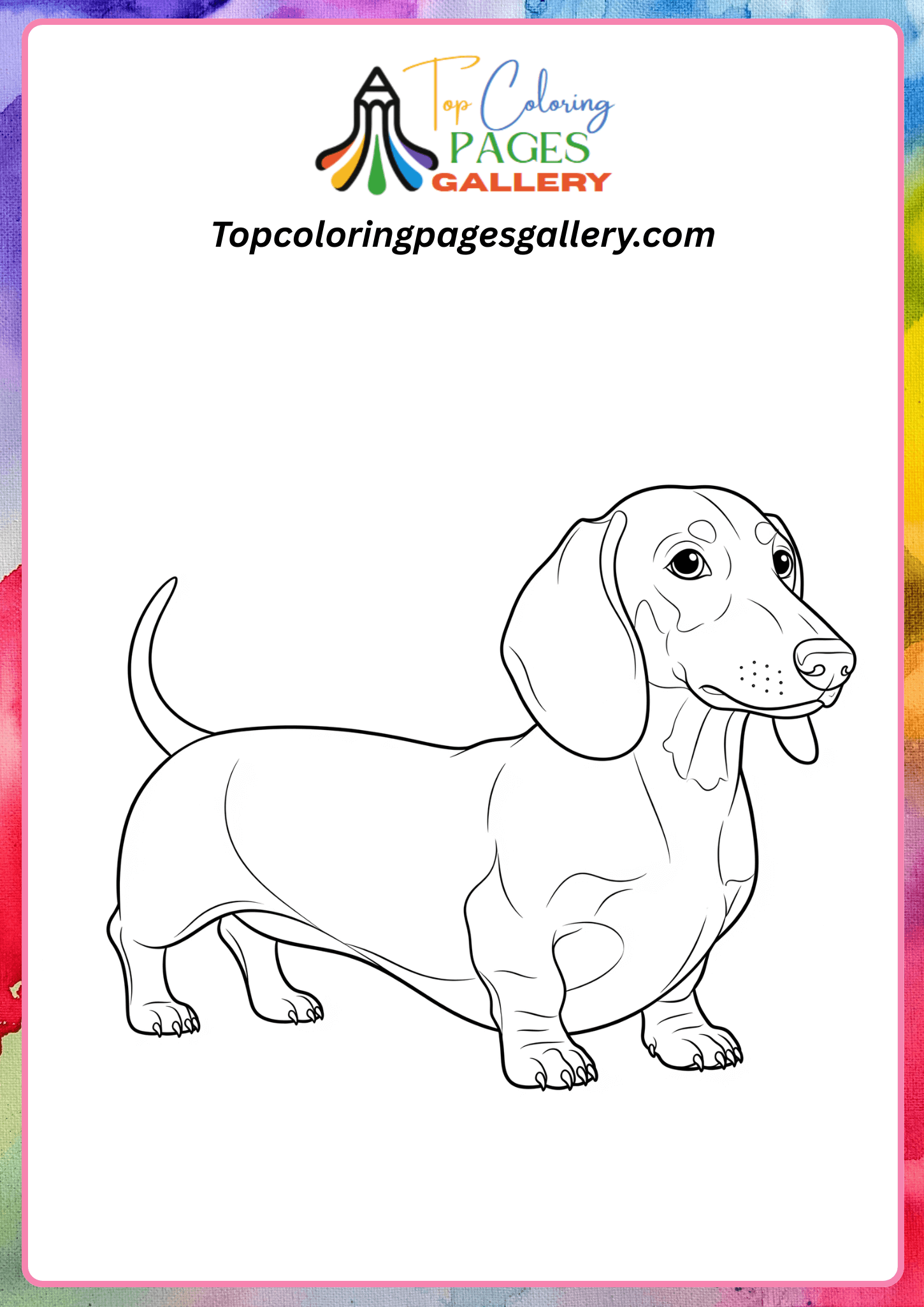 simple dachshund coloring page