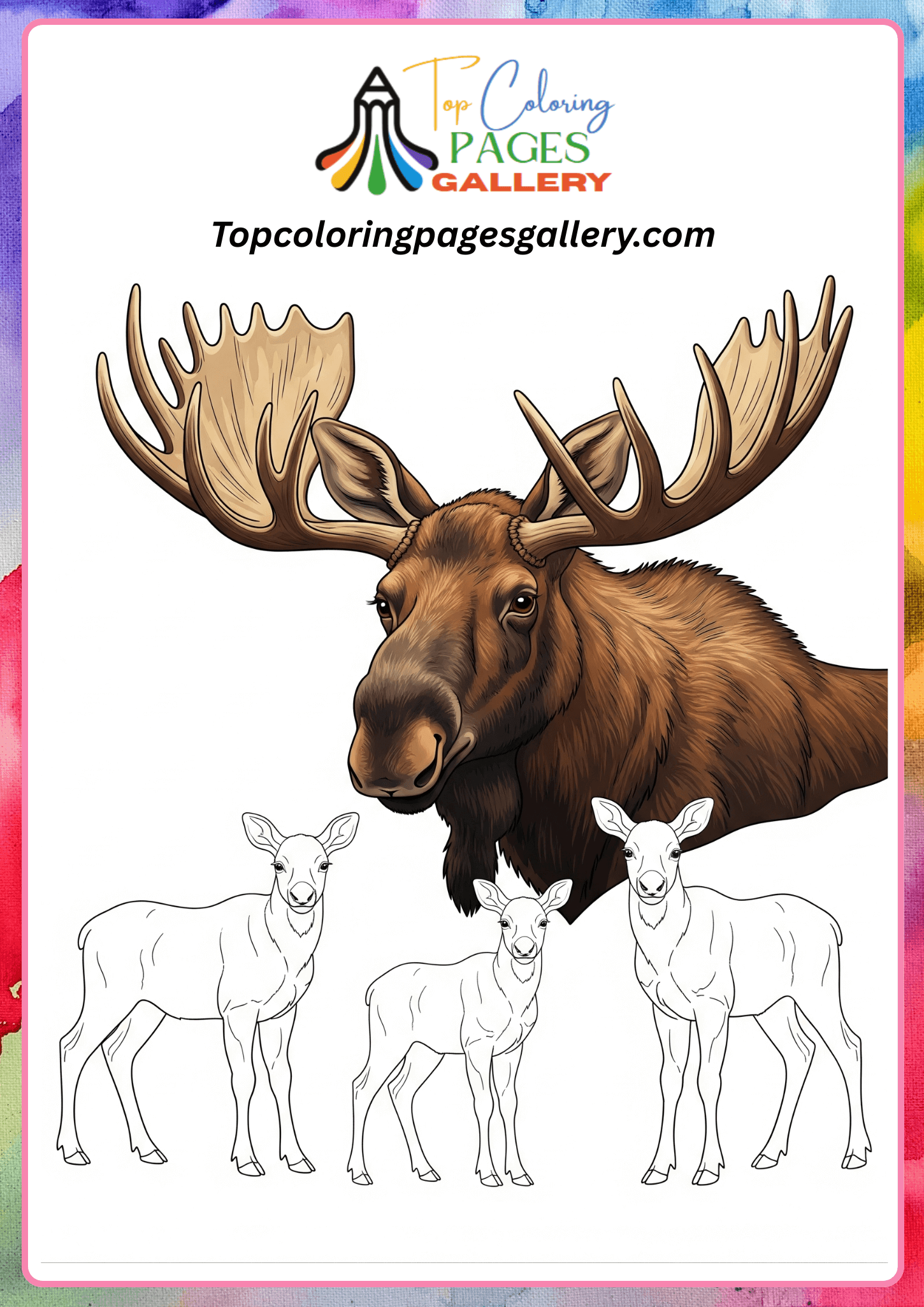 moose family coloring sheet