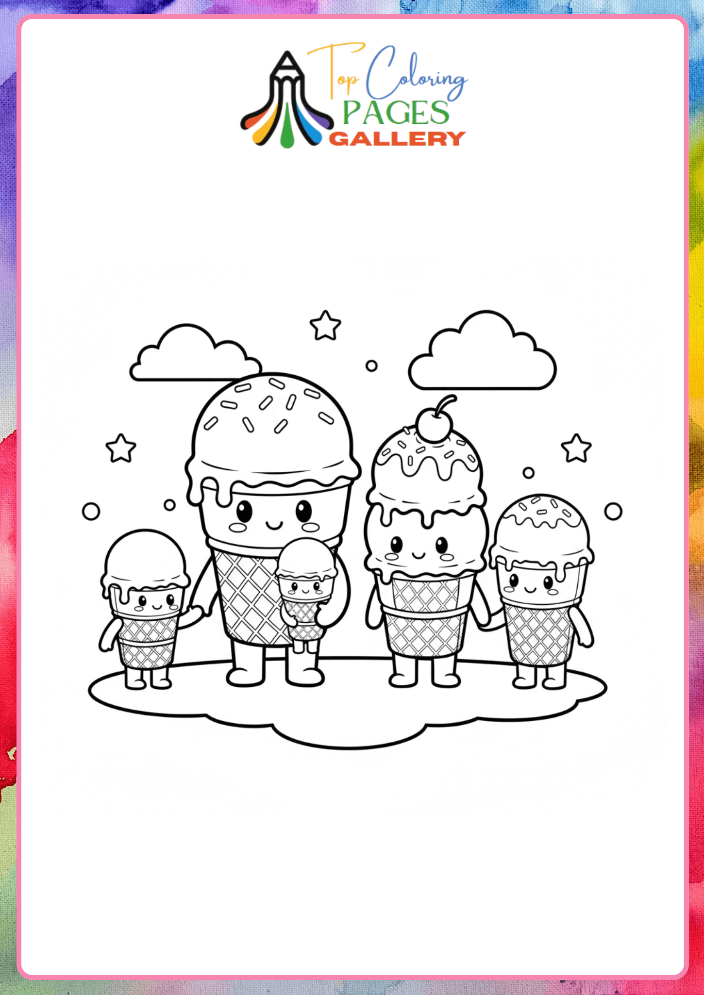 icecream Family Coloring Sheet