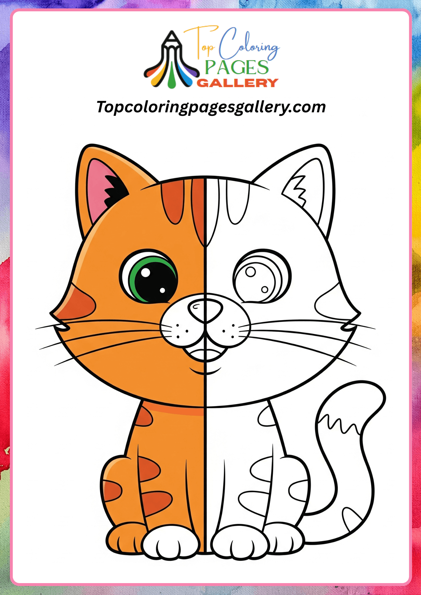 cute cat cartoon coloring