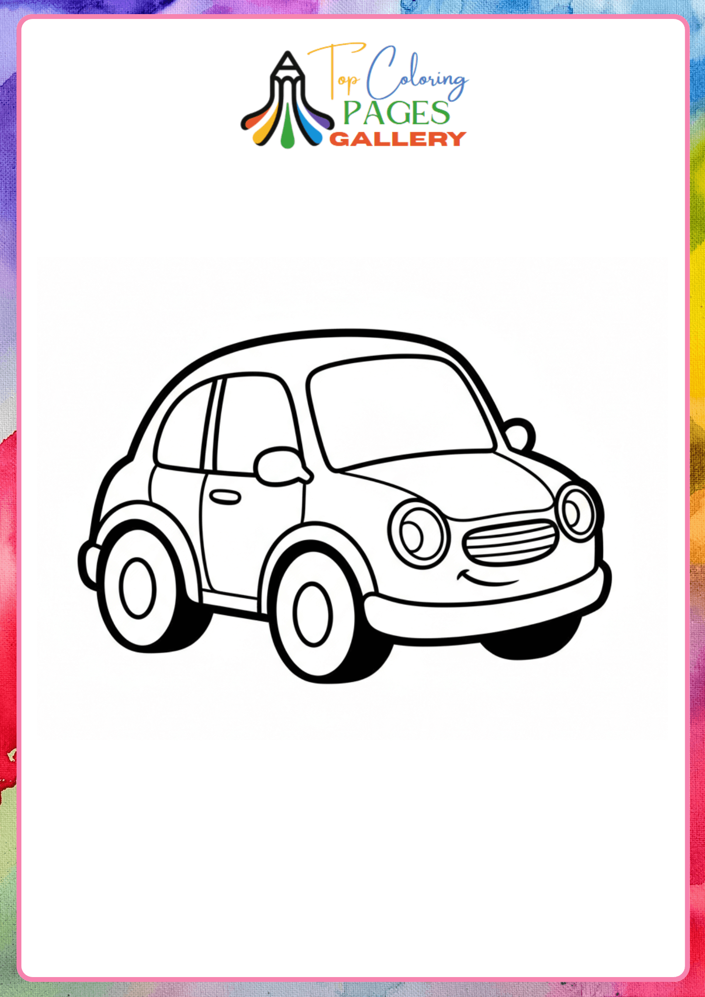 realistic car coloring page
