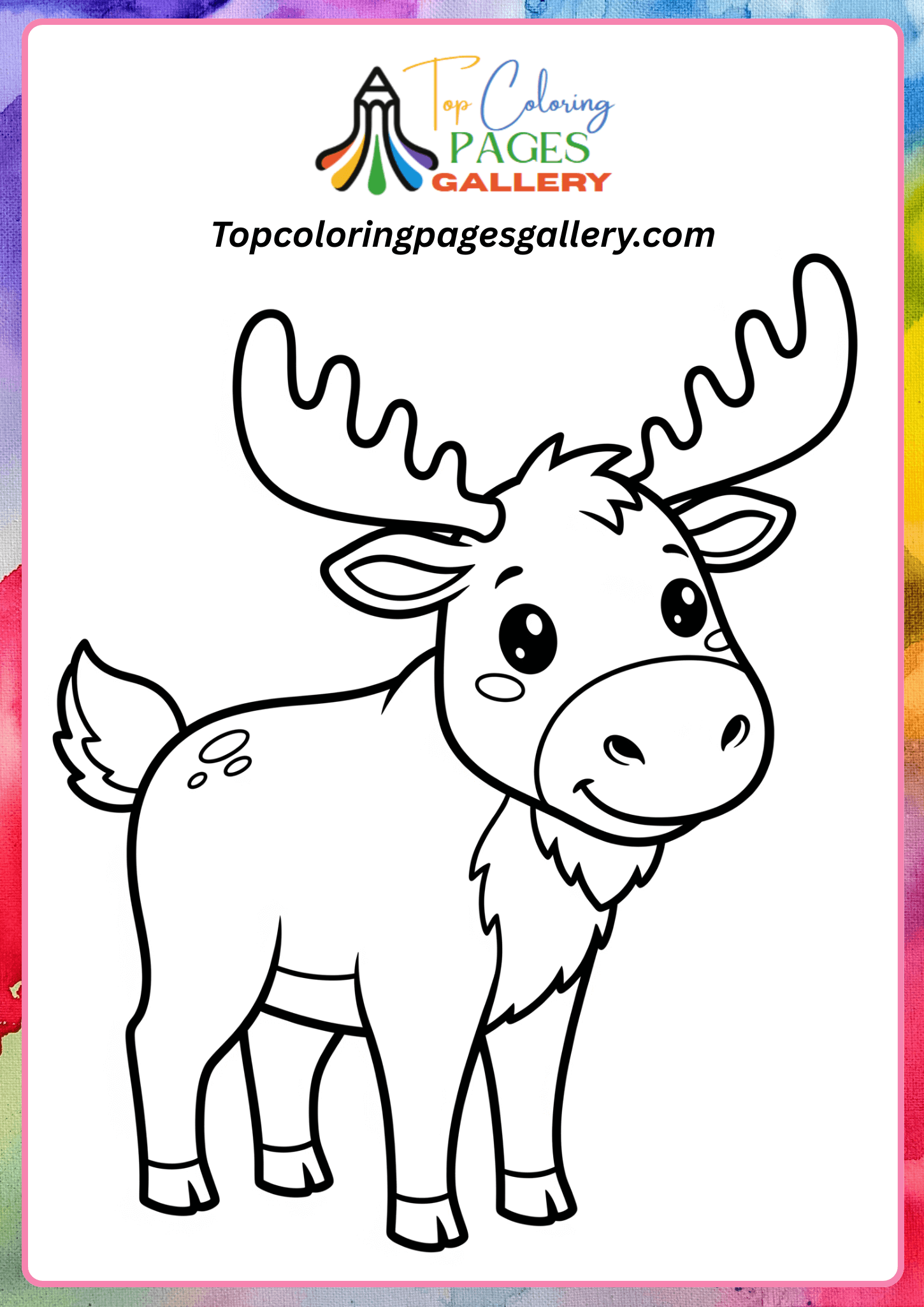 cute moose coloring page
