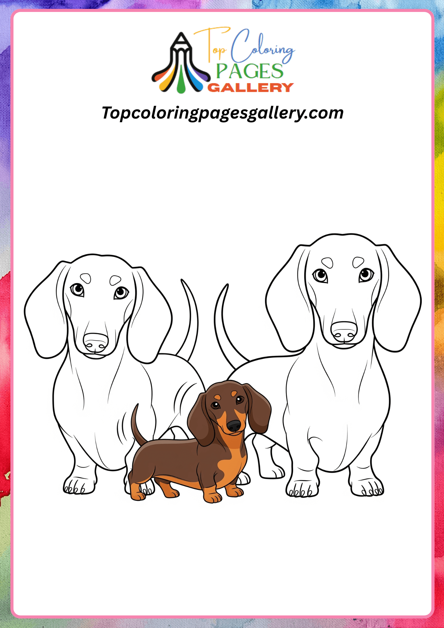 dachshund family coloring