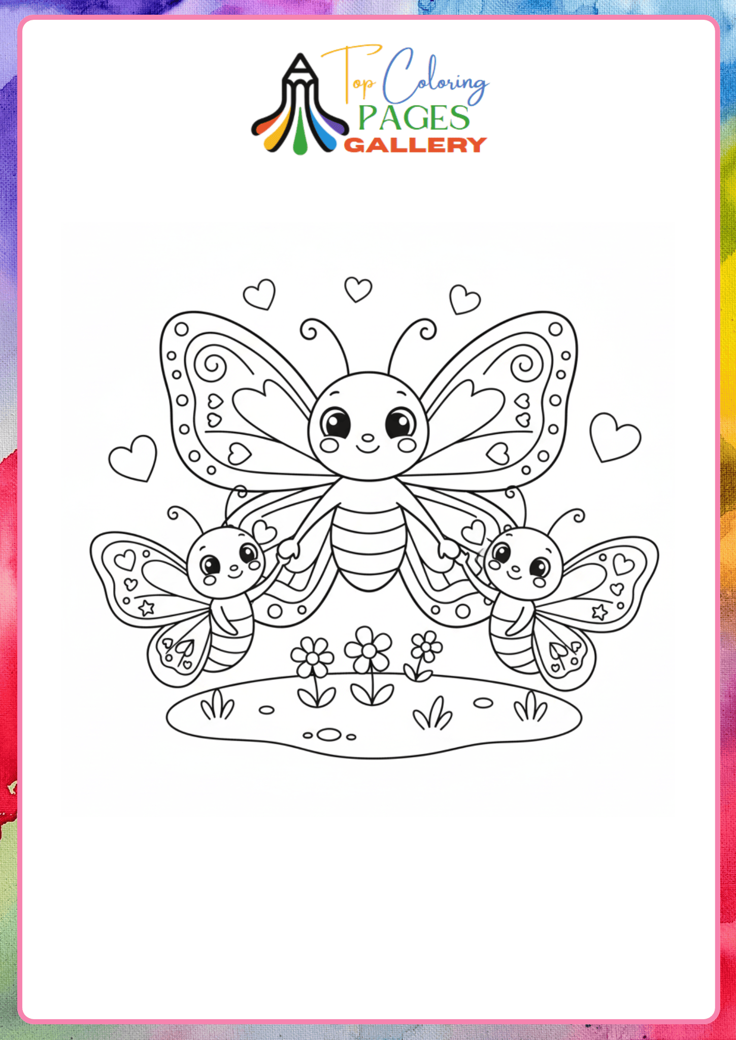cute butterfly family coloring sheet