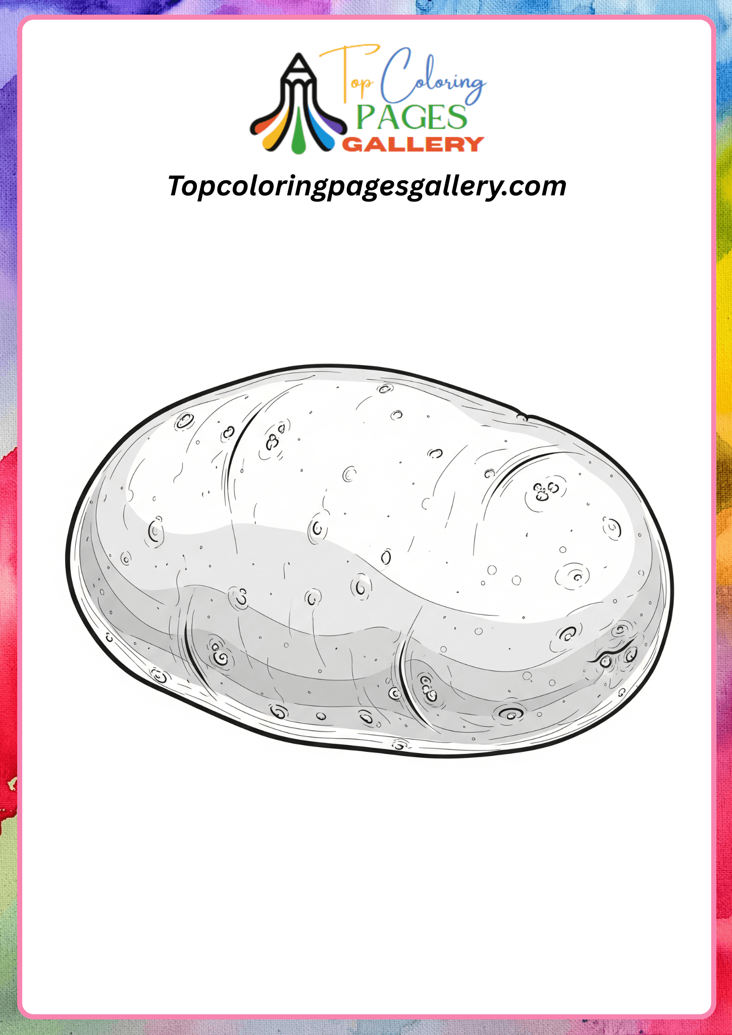 realistic potato coloring pdf