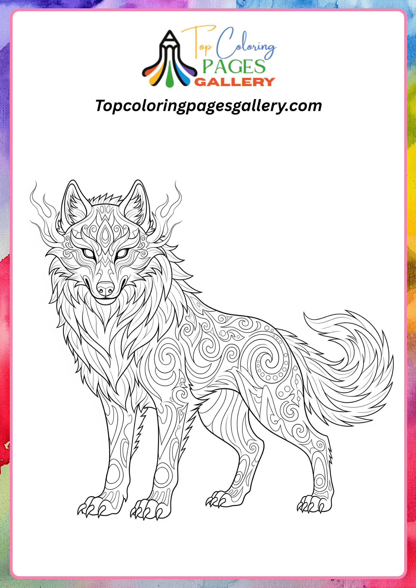 mythical wolf coloring page