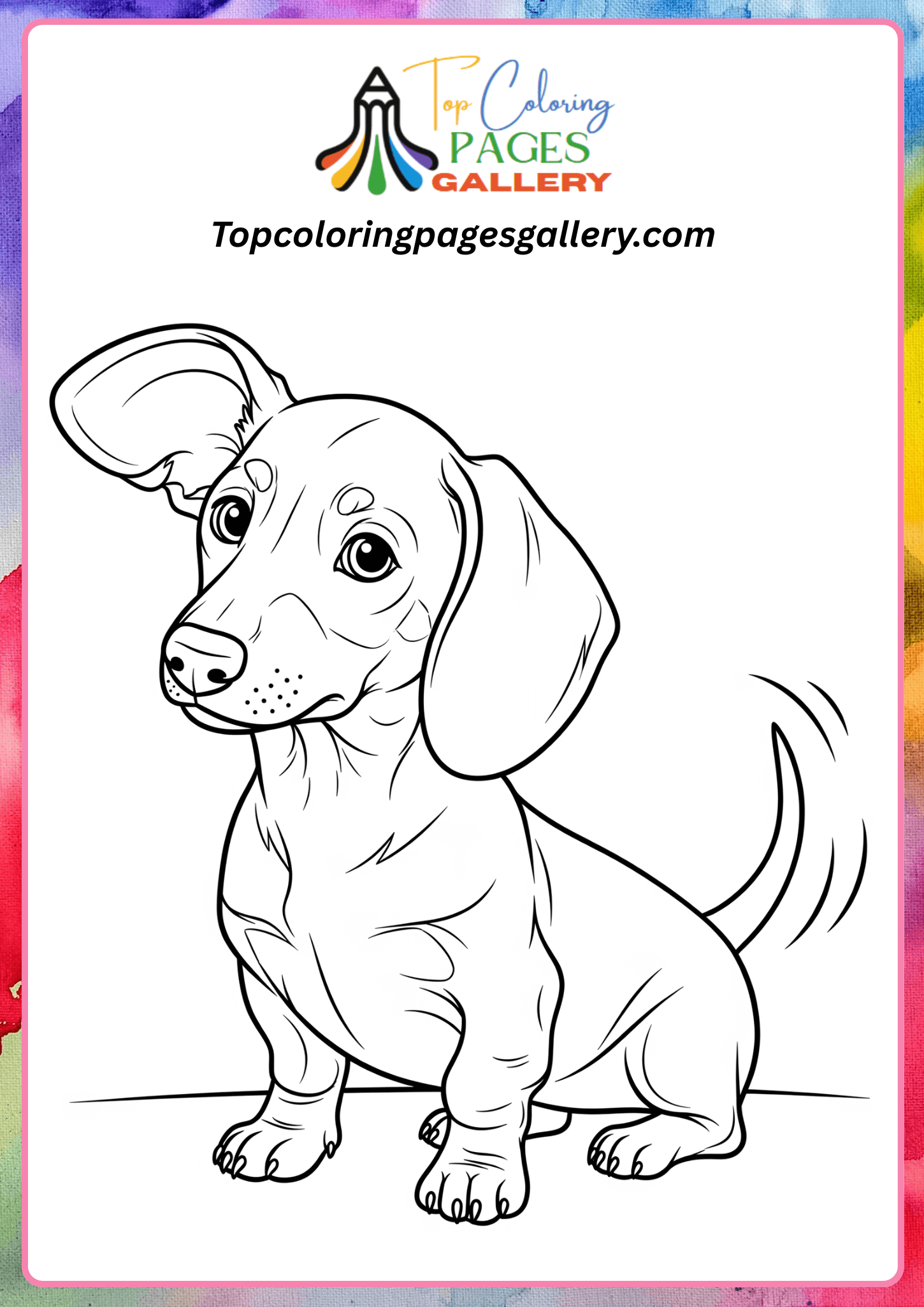Miniature dachshund coloring page