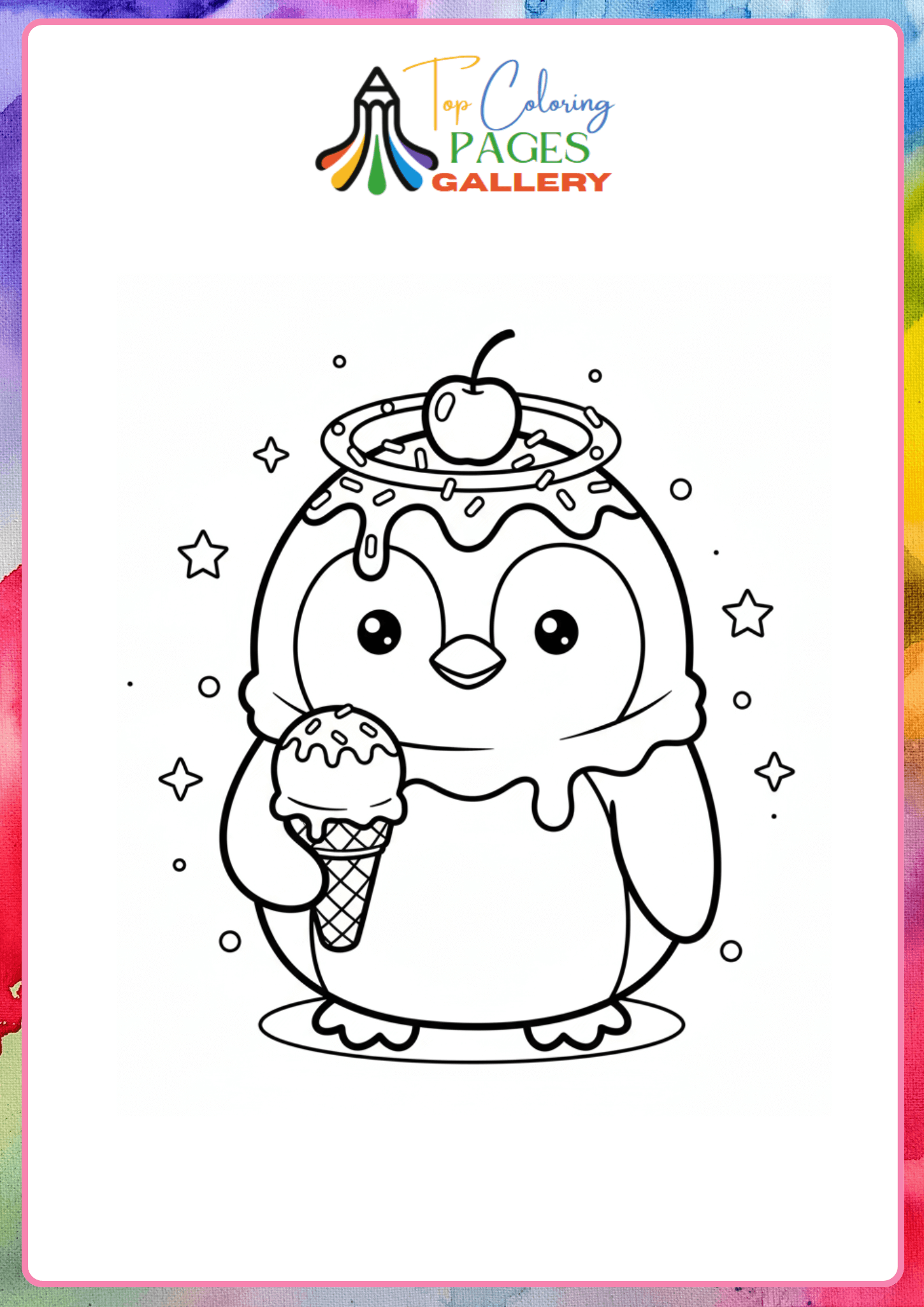 cute icecream coloring sheet
