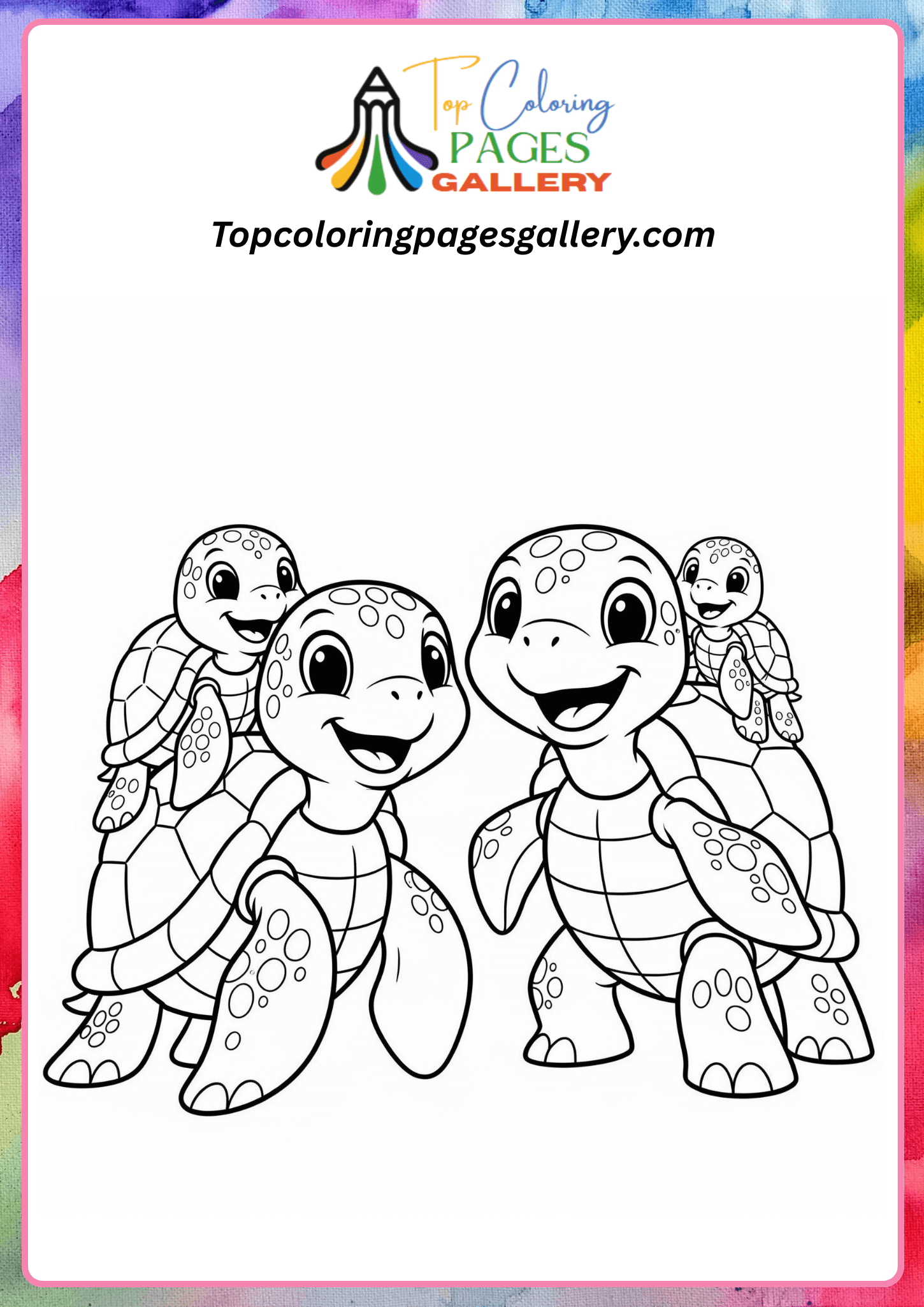 cute turtle coloring sheet
