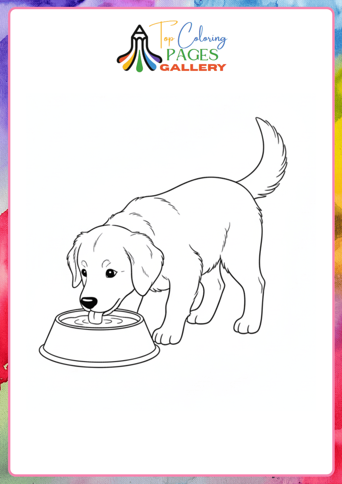 dog eating food coloring sheet