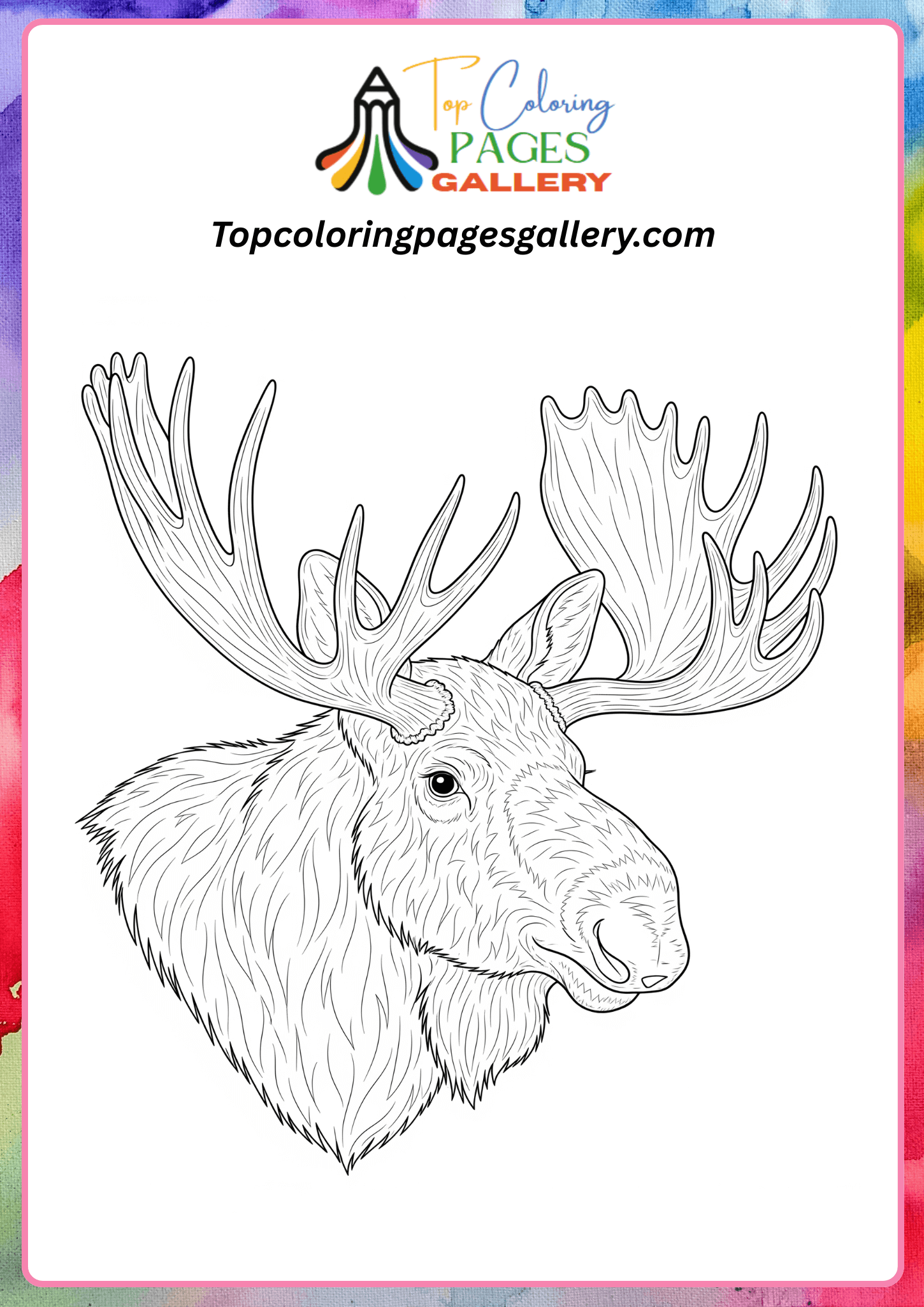 moose head coloring page