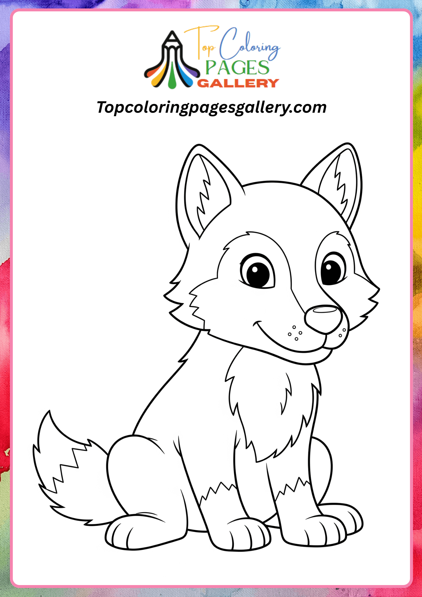 wolf coloring page for kids
