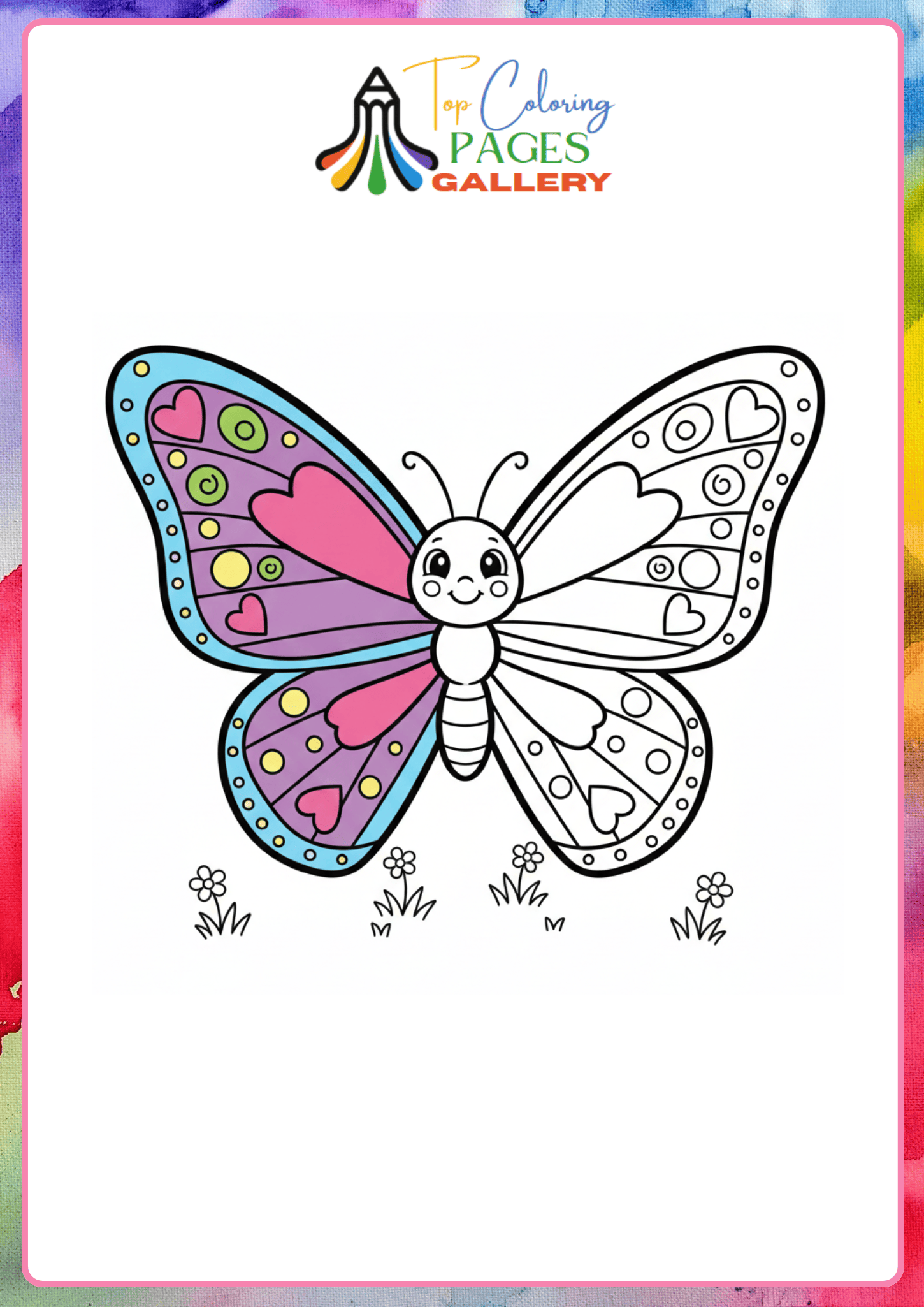half coloured butterfly sheet