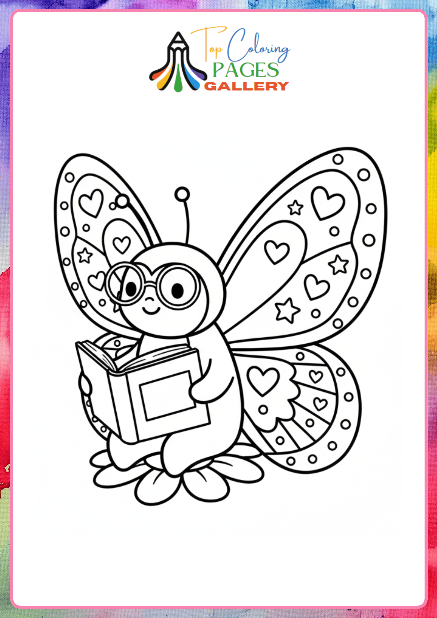 cute butterfly reading book