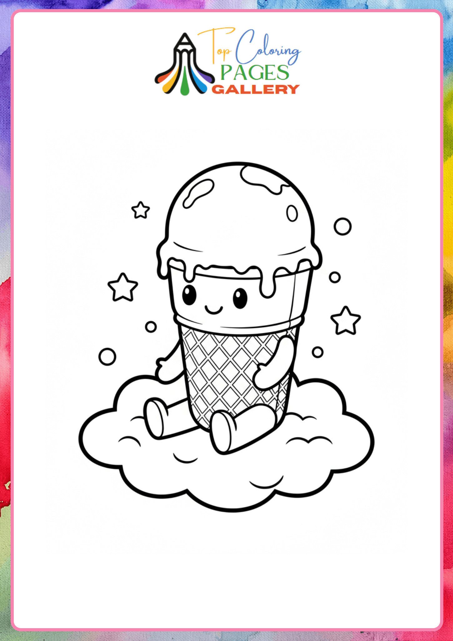 cute icecream sitting on cloud pdf