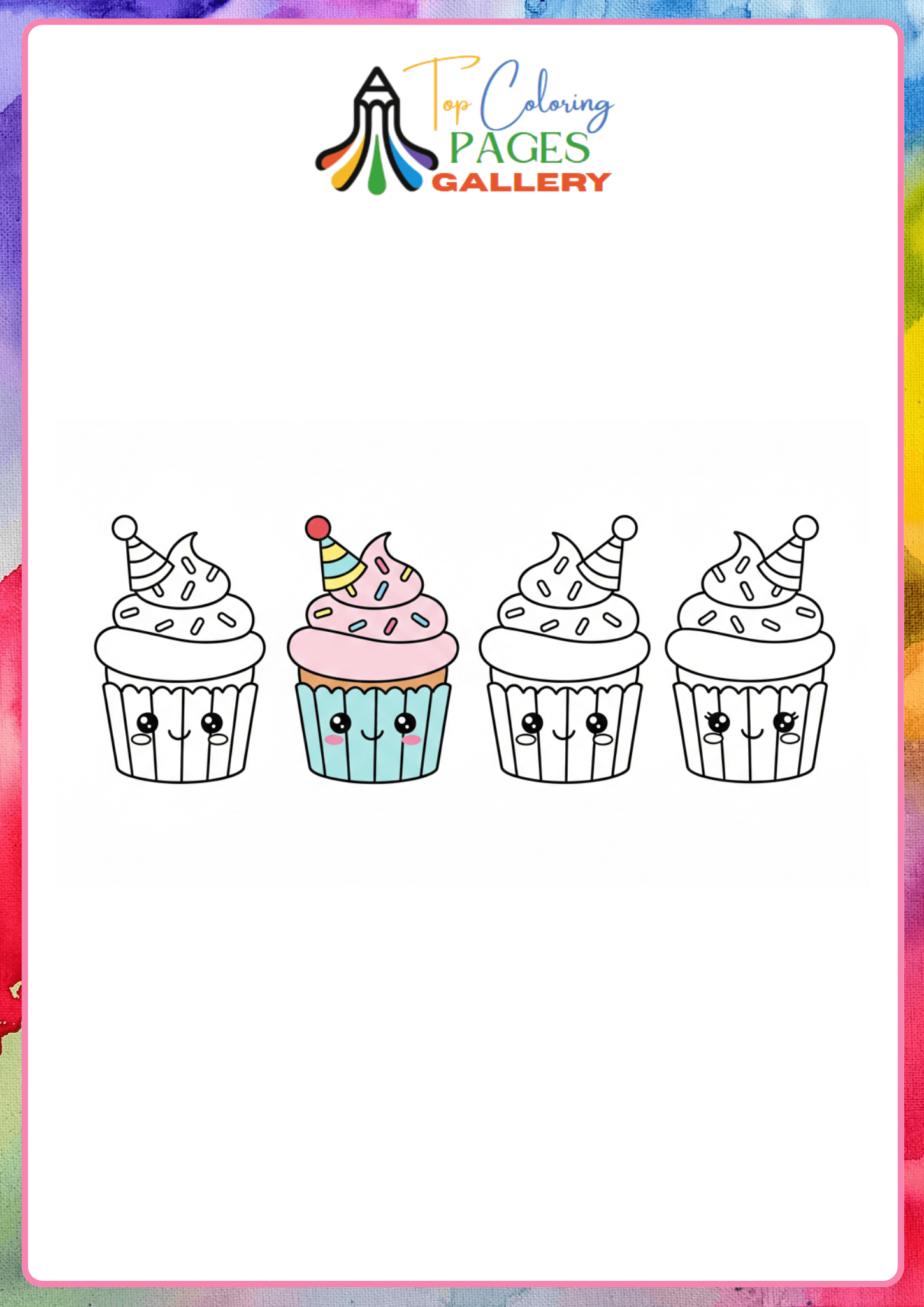 cute icecream cups coloring page