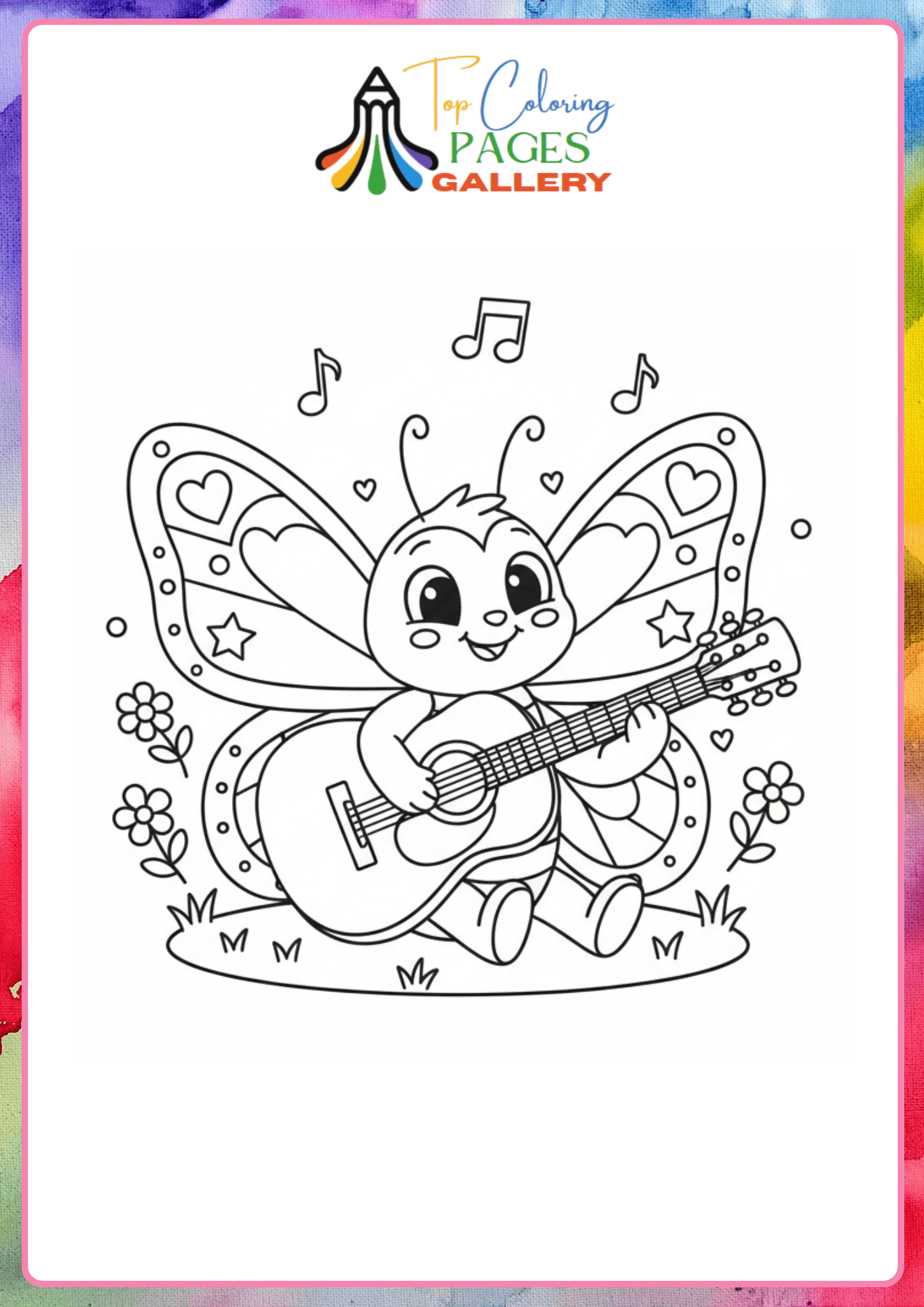 cute butterfly playing music