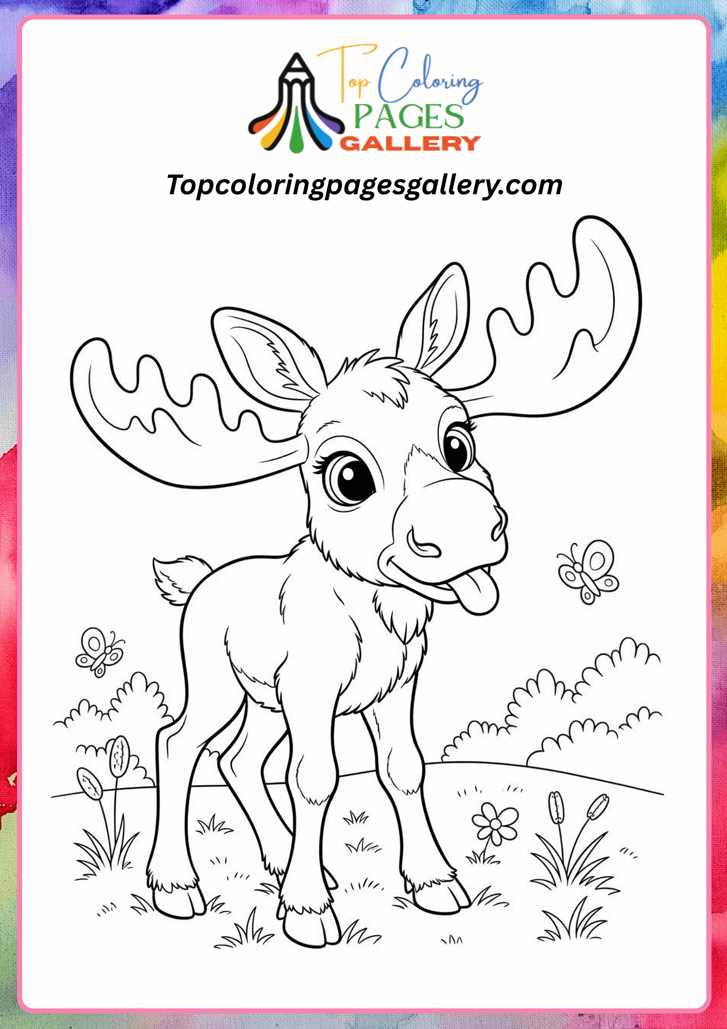 baby moose coloring page